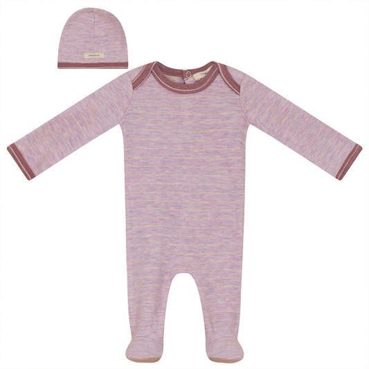 Knit Onesie with Hat Mauve