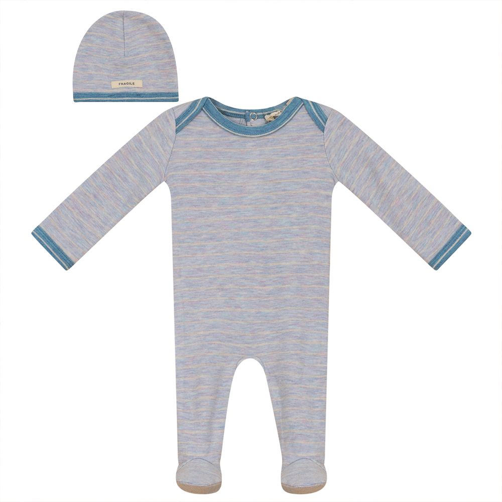 Knit Onesie with Hat Ocean