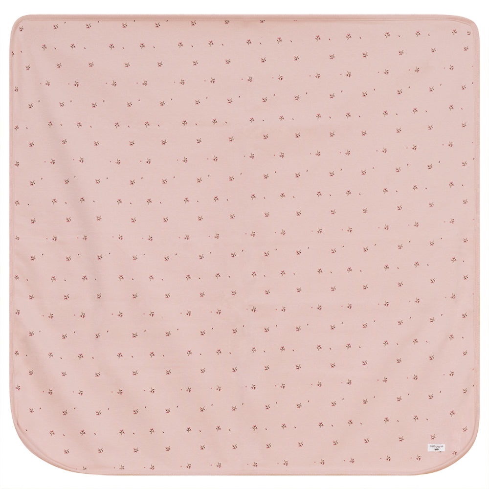 Flower Print Rib Blanket Baby Pink One Size