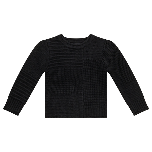 Texture Knit Sweater Black
