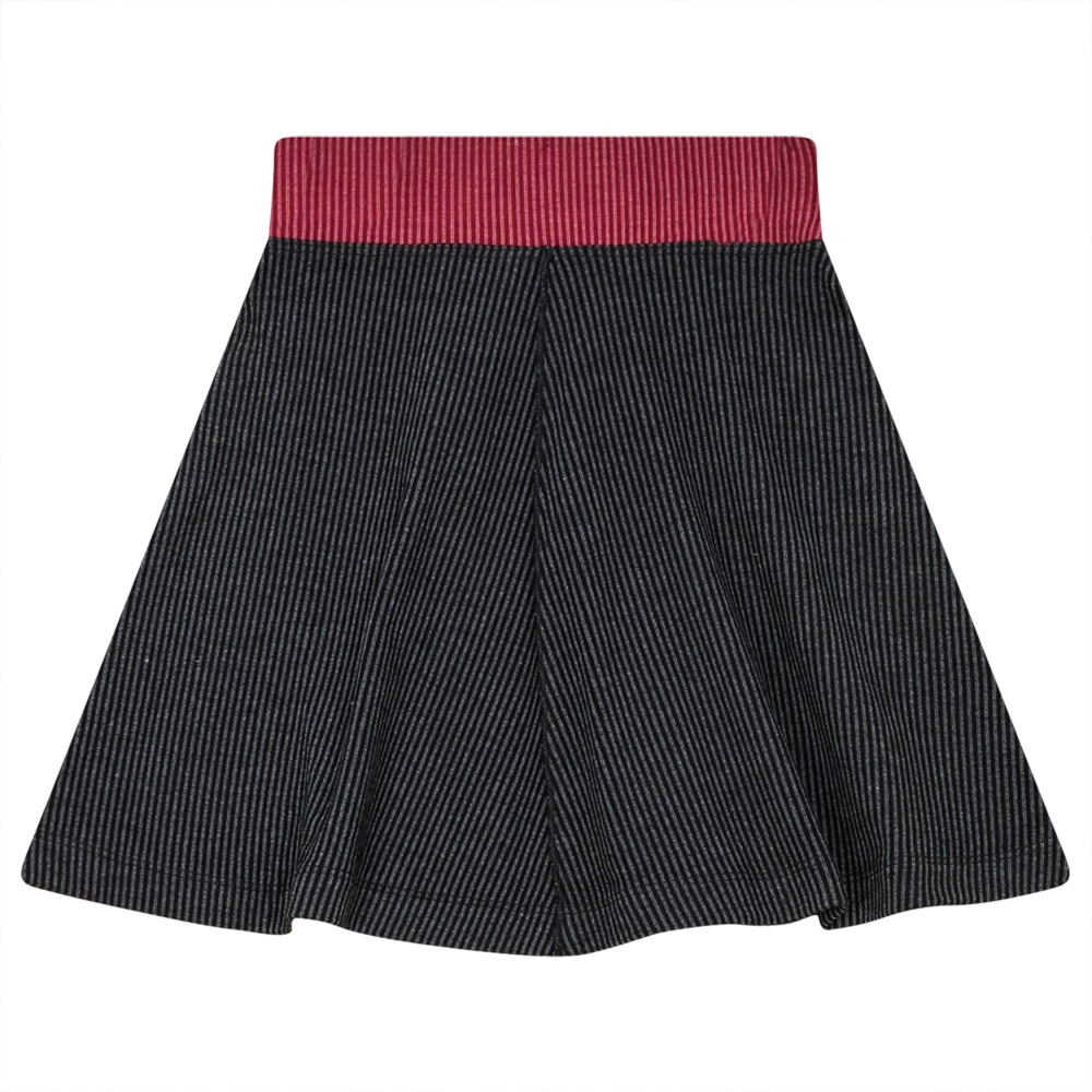 Ribbed Flare Skirt Black