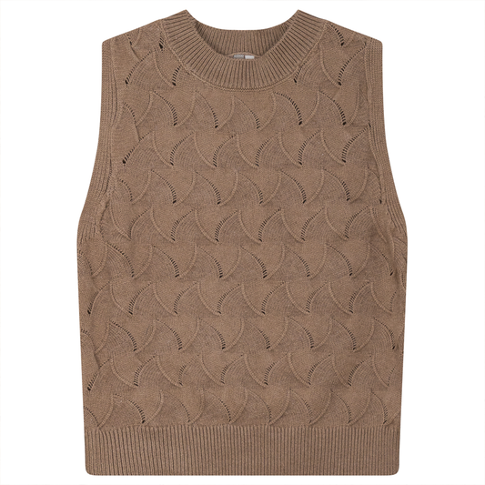 Squiggle Textured Vest Cocoa Mix