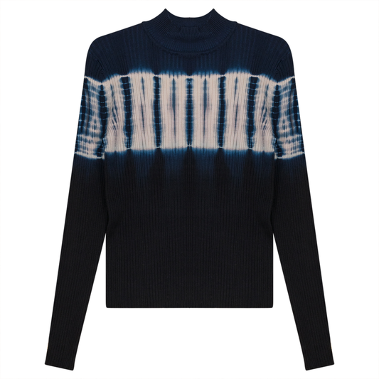 Knit Tie Dye Top Midnight Black