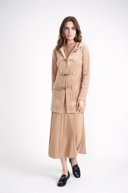 Long Velour Cardigan