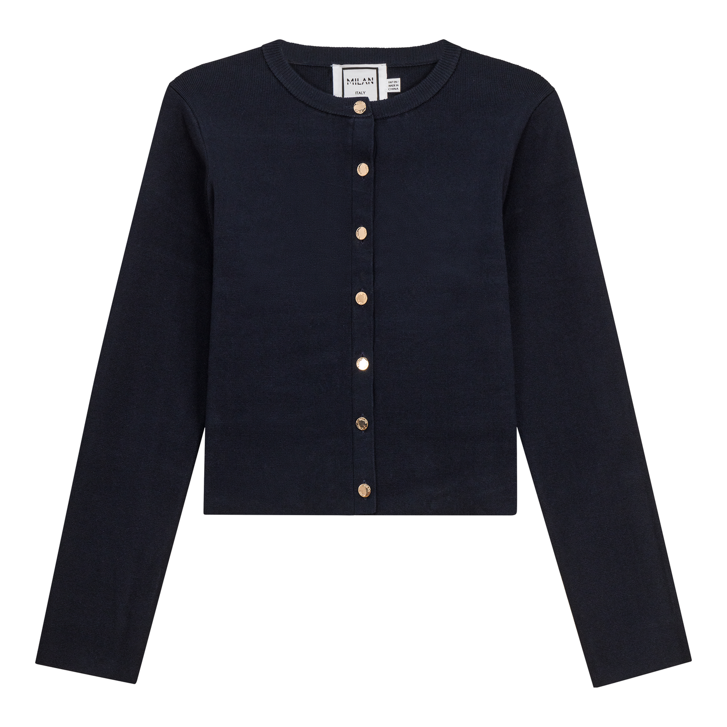 Cropped Knit Cardigan Dark Navy