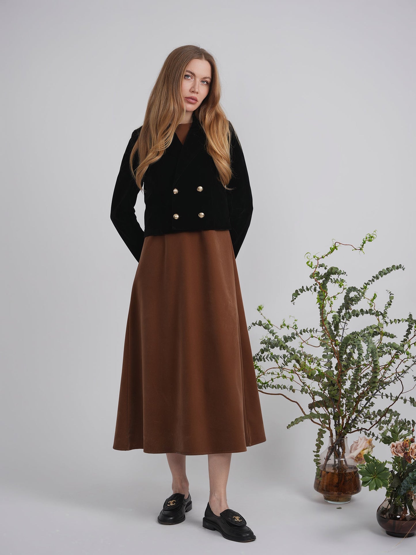 Cropped Velvet Blazer