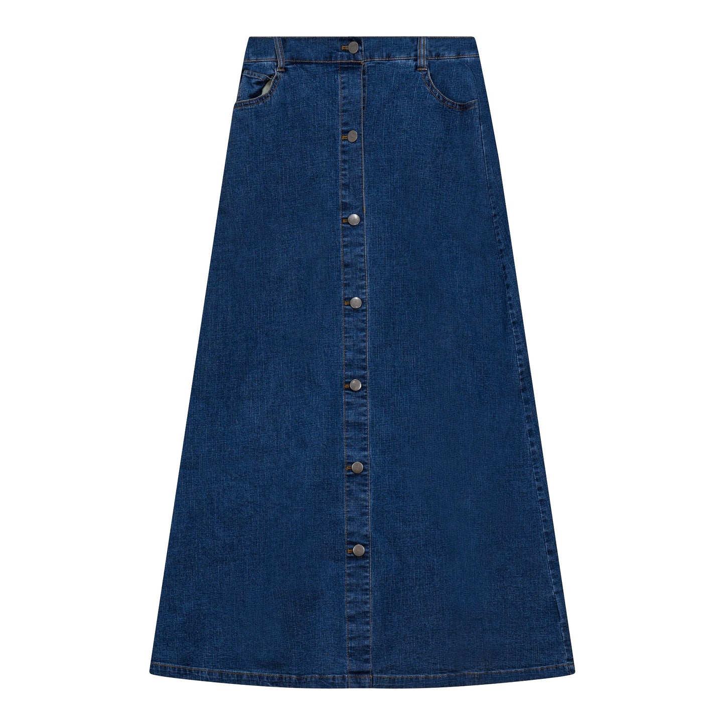 Maxi Denim Button Skirt Denim