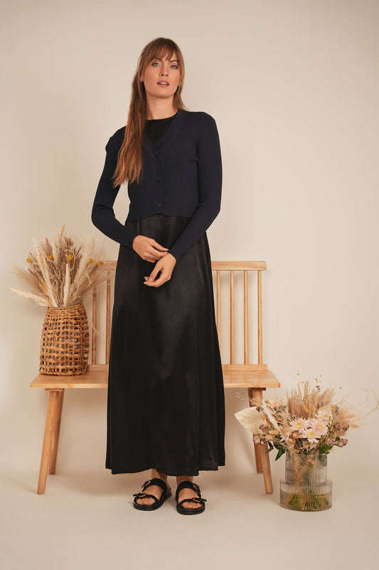 Cropped Ribbed Cardigan