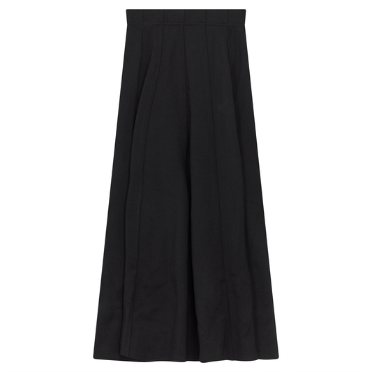 Midi Panel Ponte Skirt Black