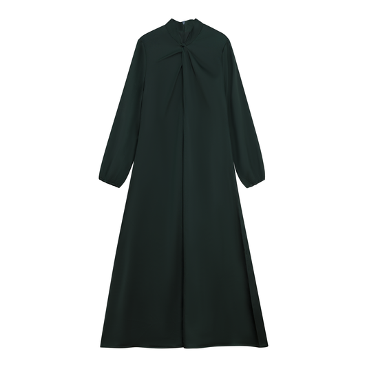 Midi A Line Knot Dress Forest Olive