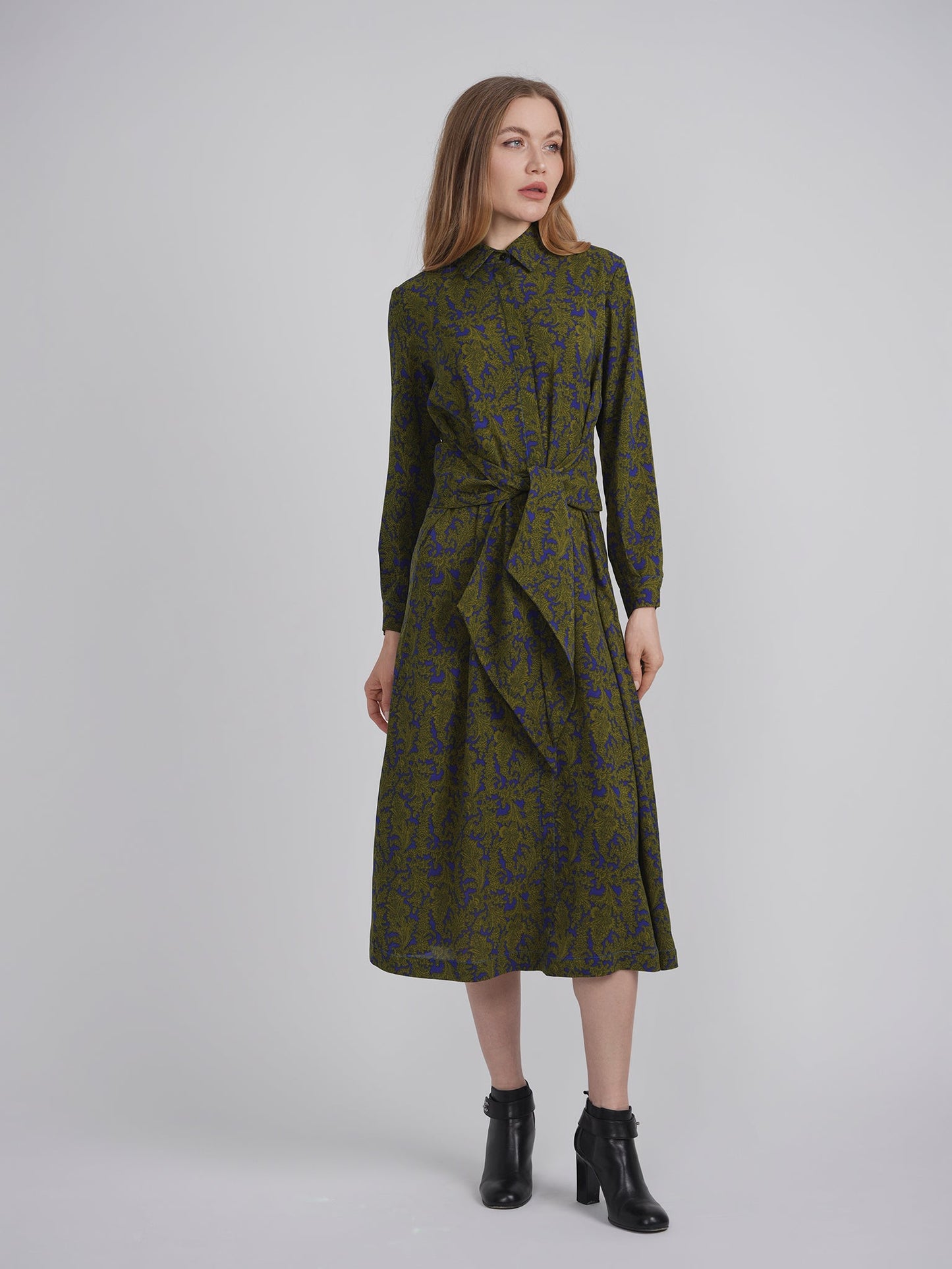 Midi Floral Shirt Dress