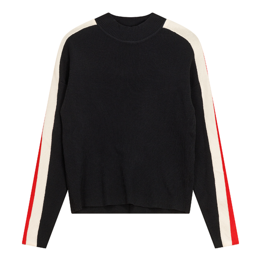 Stripped Rib Sweater Black
