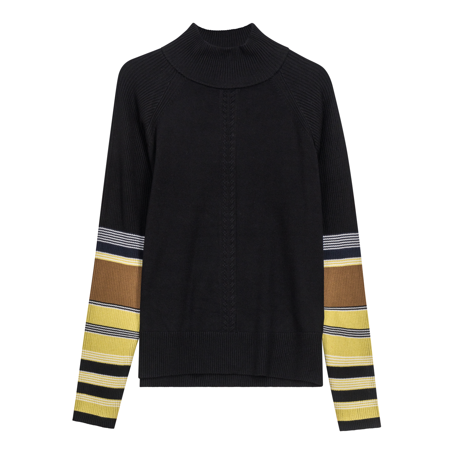 Turtle Neck Combo Sweater Black