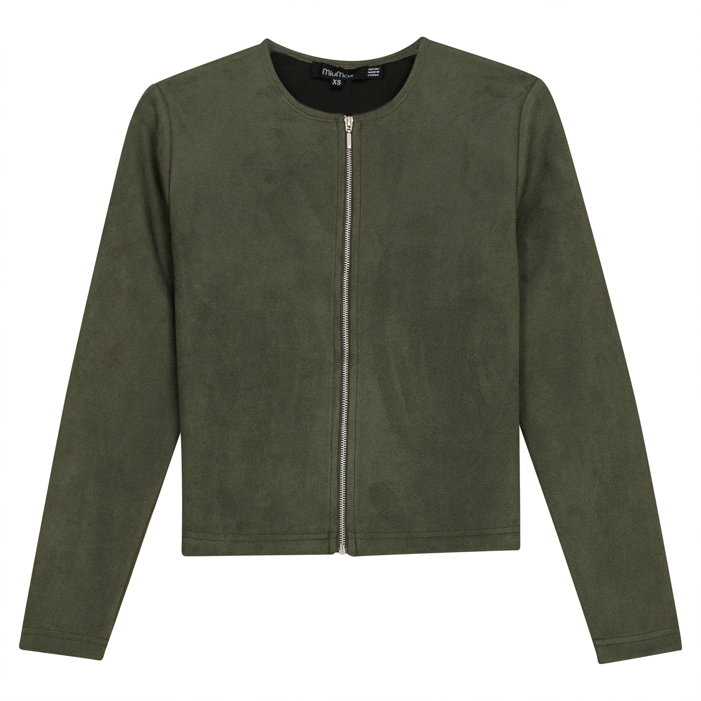 Suede Zip Jacket Dark Olive
