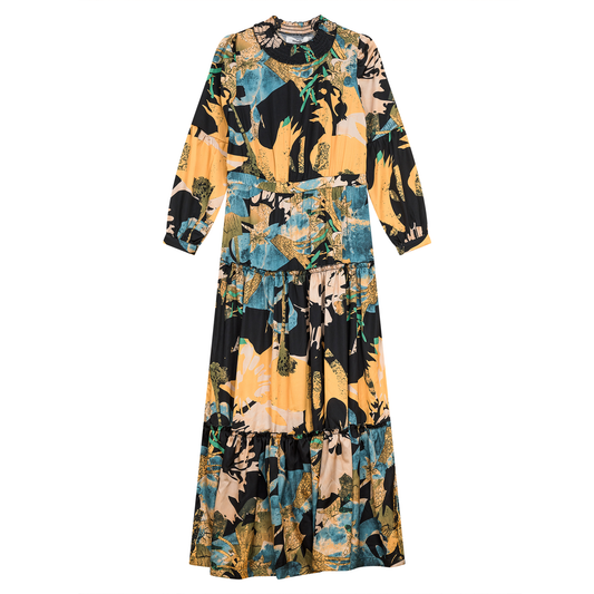 Printed Maxi Dress Black