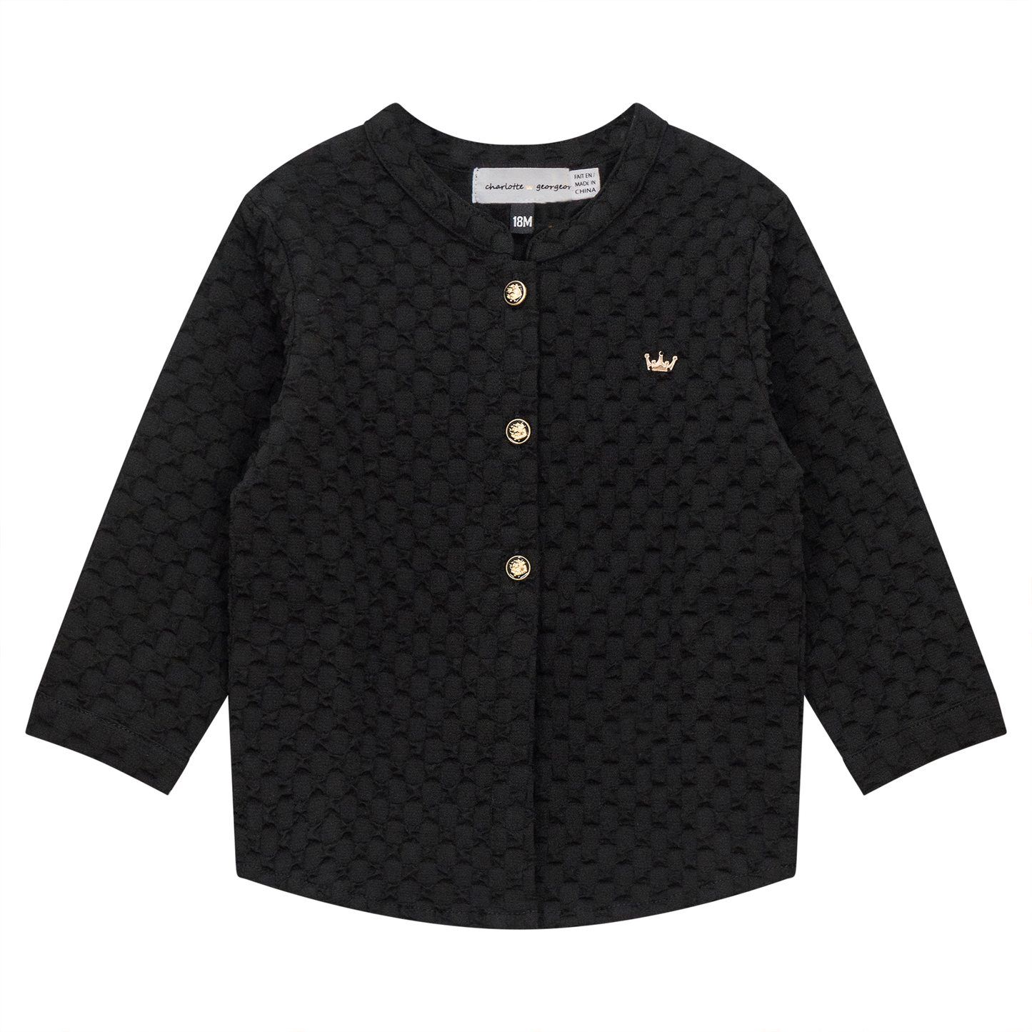 Puff Textured Woven Shirt Black