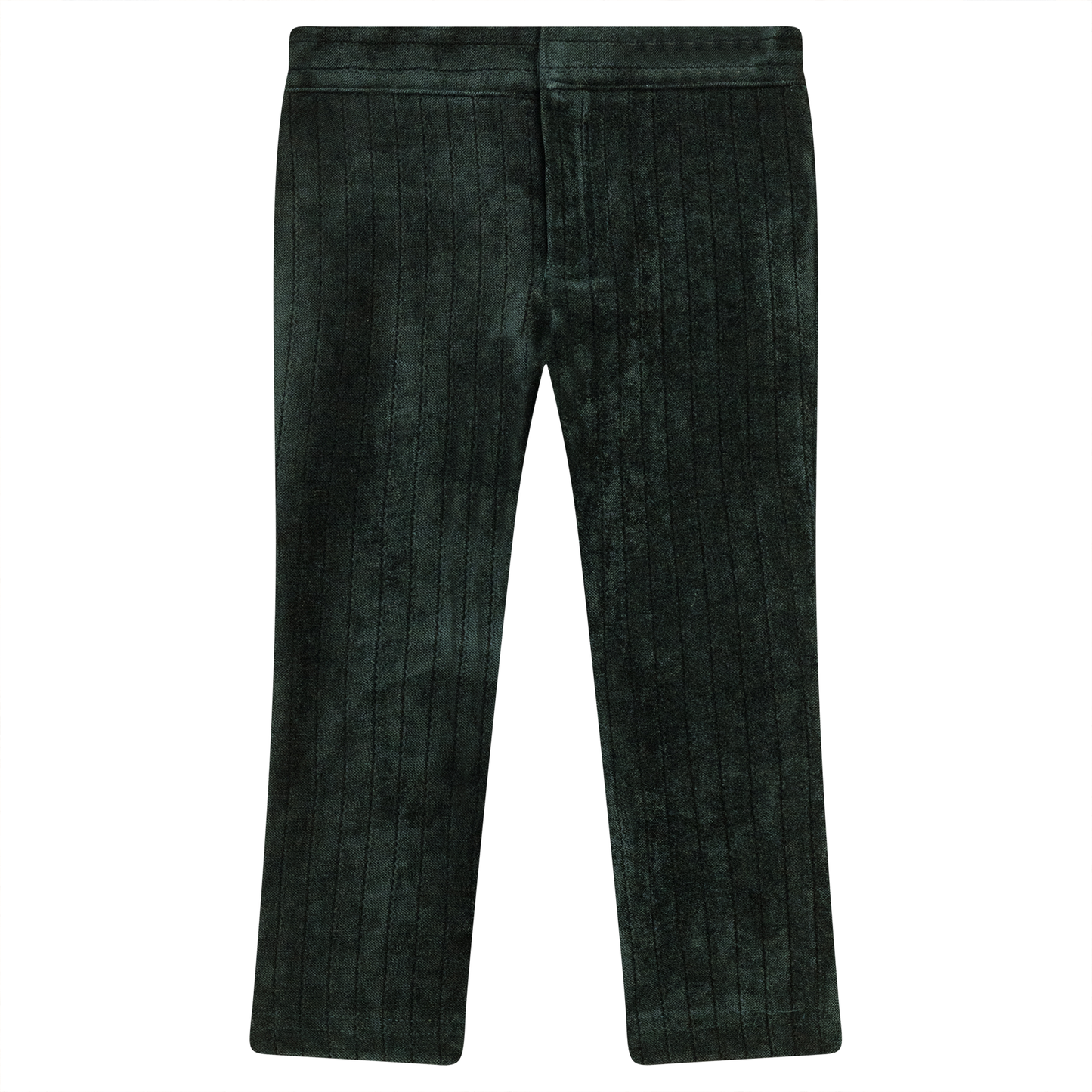 Striped Velour Pants Forest Green