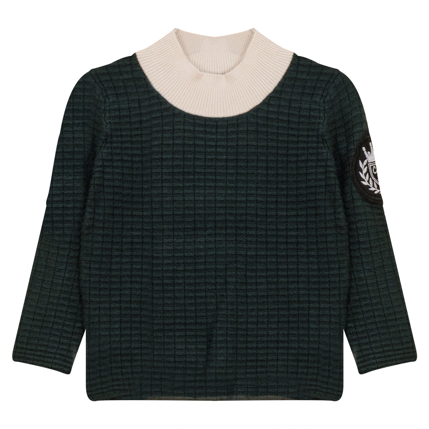 Mock Neck Knitted Top Forest Green