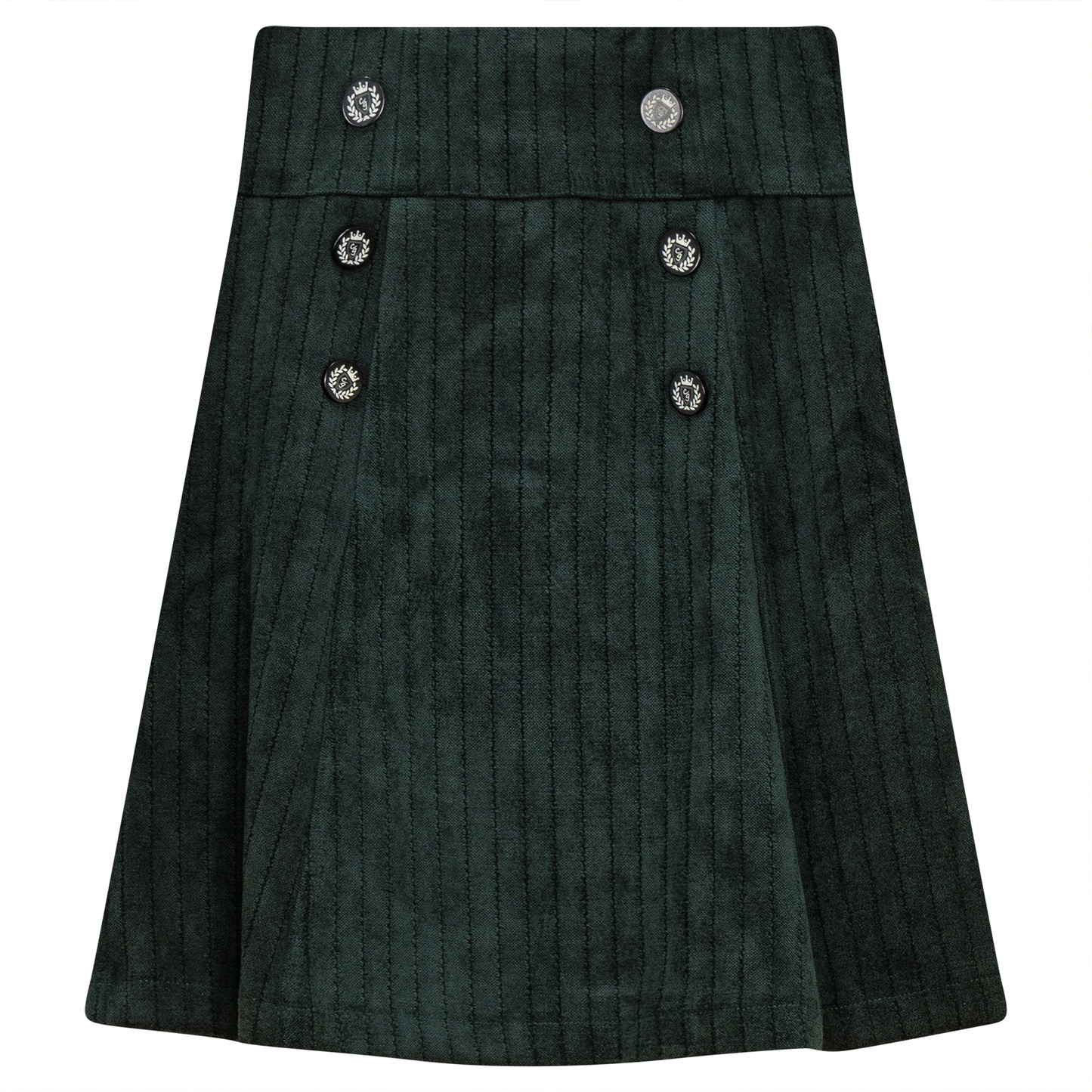 Stripe Velour Skirt Forest Green