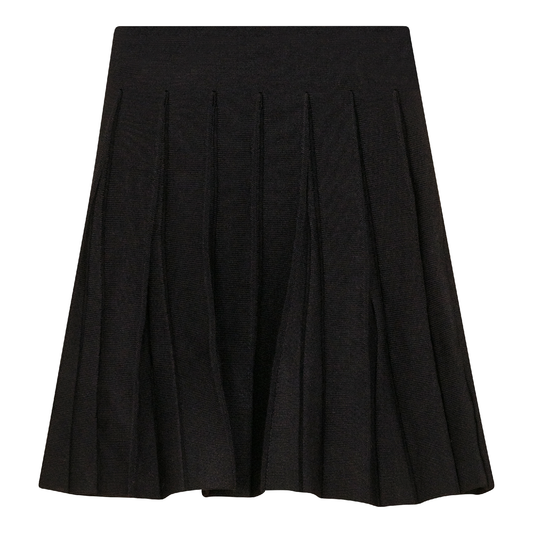 Knit Pleated Skirt Black