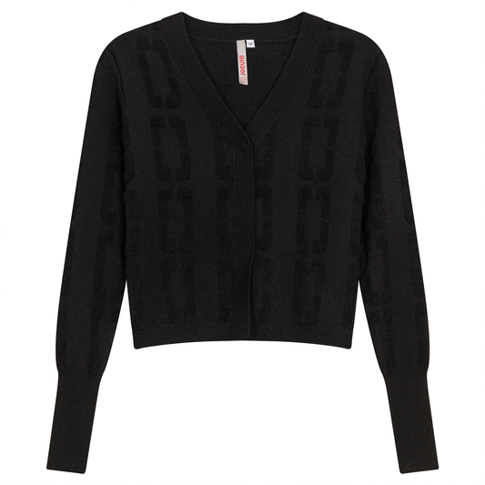 Jacquard Knit Bolero Black
