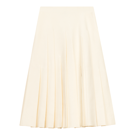 Knit Pleated Skirt Cream