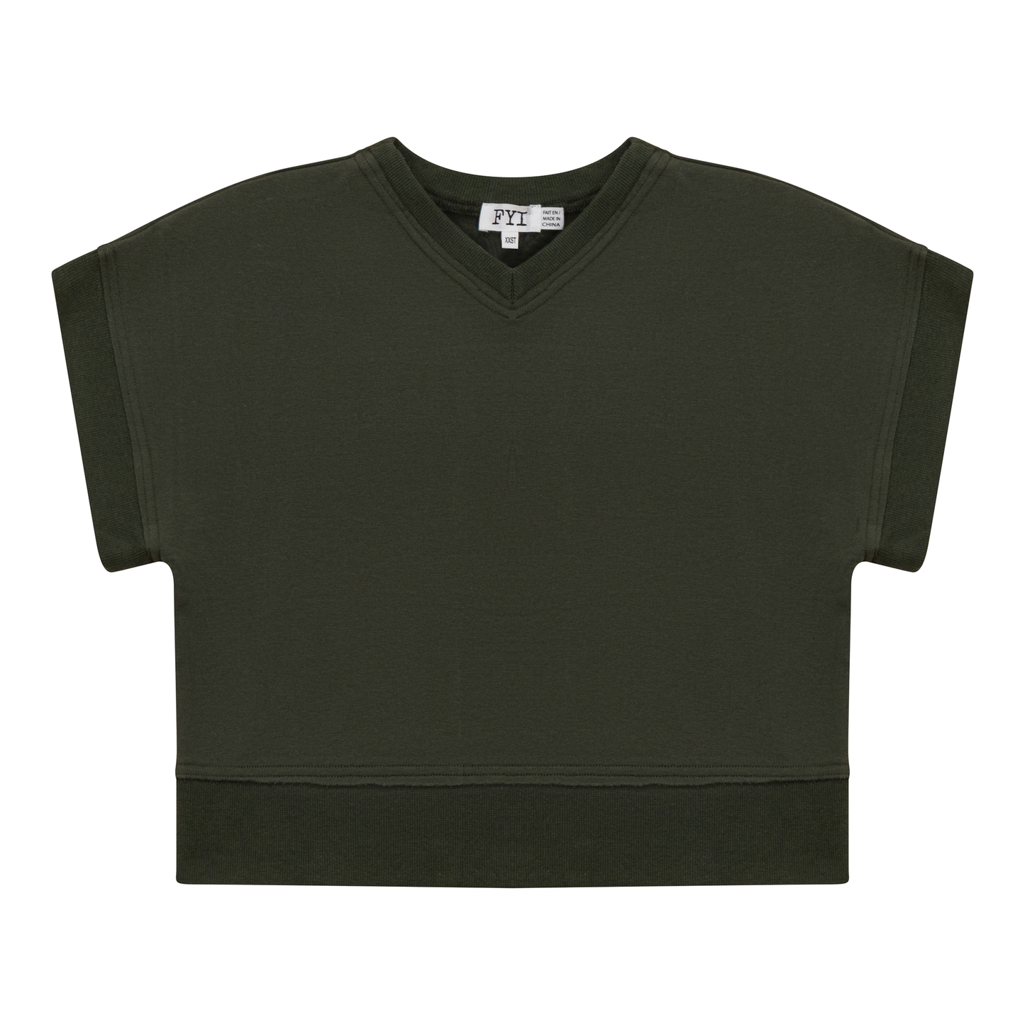 V-Neck Crop Vest Olive