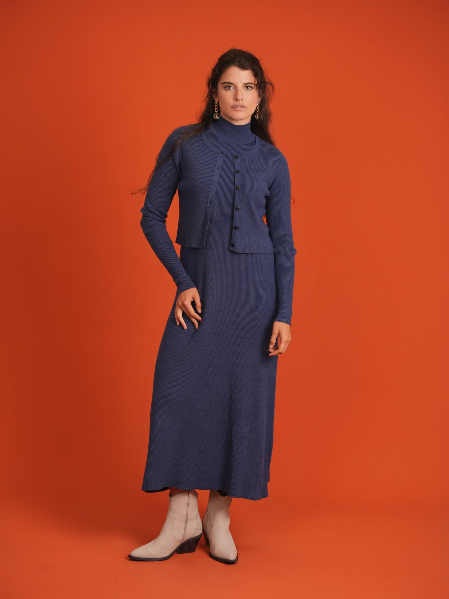 Mock Neck Ribbed Jumper