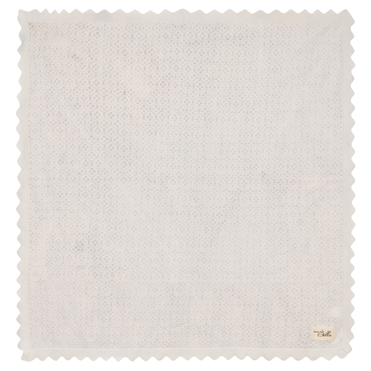 Pointelle Knit Blanket Off White One Size