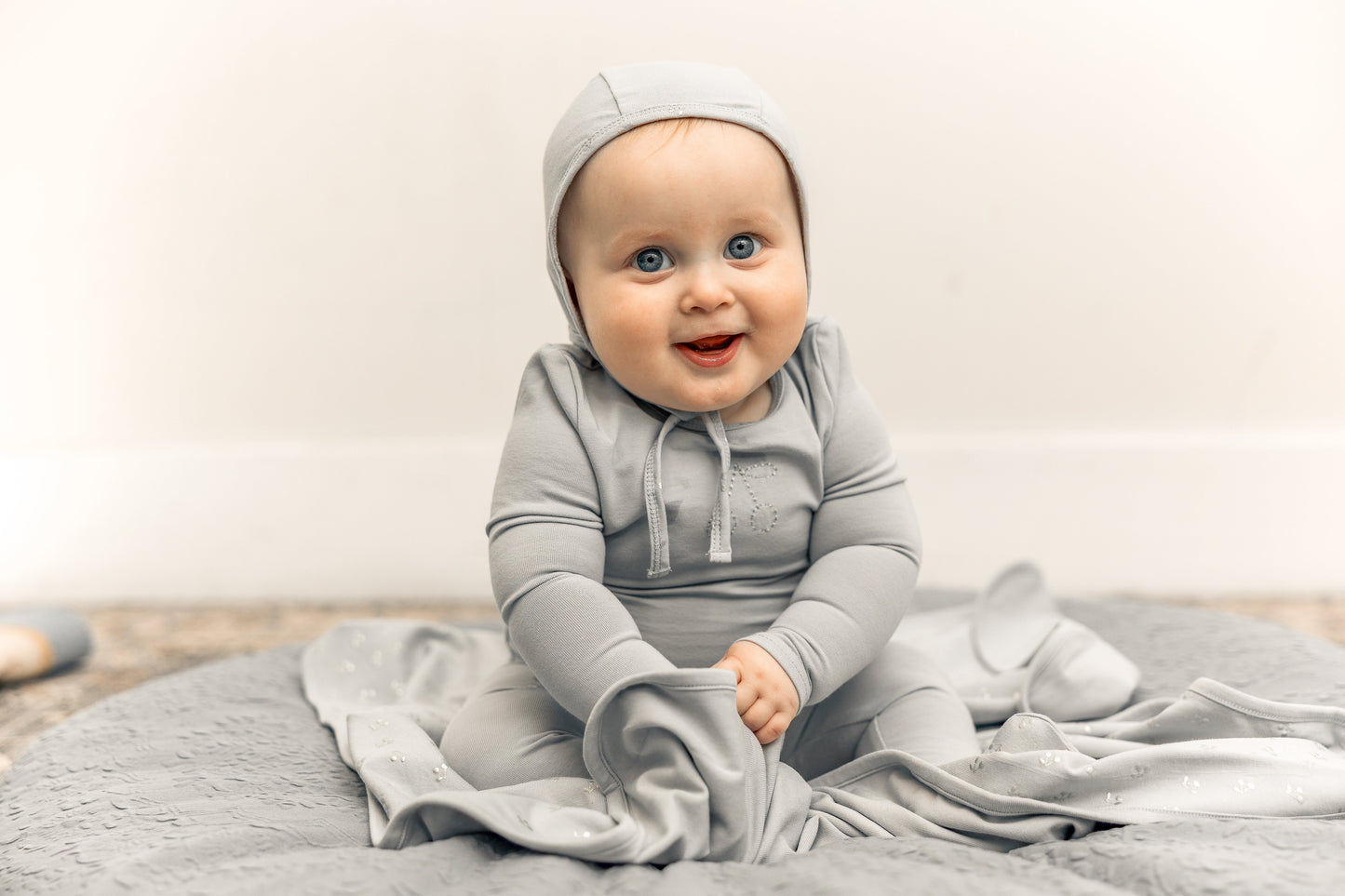 Cherry Print romper and Bonnet Set