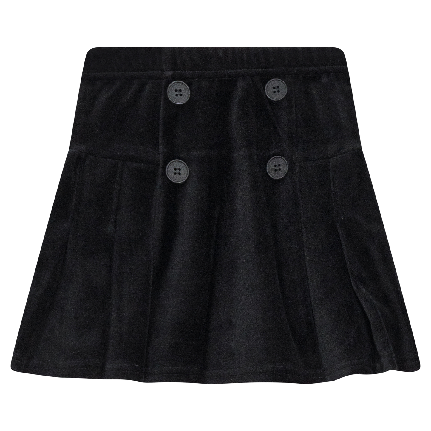 Velour Double Breasted Pleated Skirt