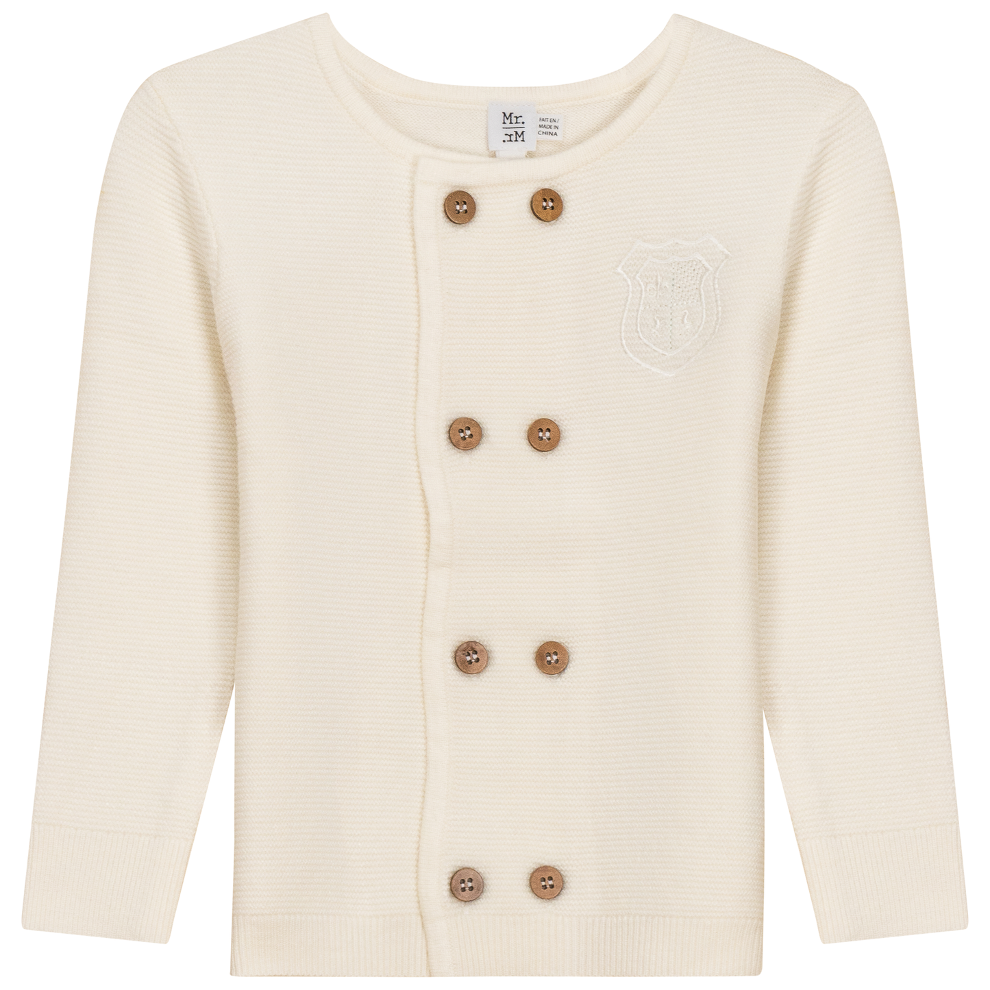 Double Breasted Knit Cardigan Cream