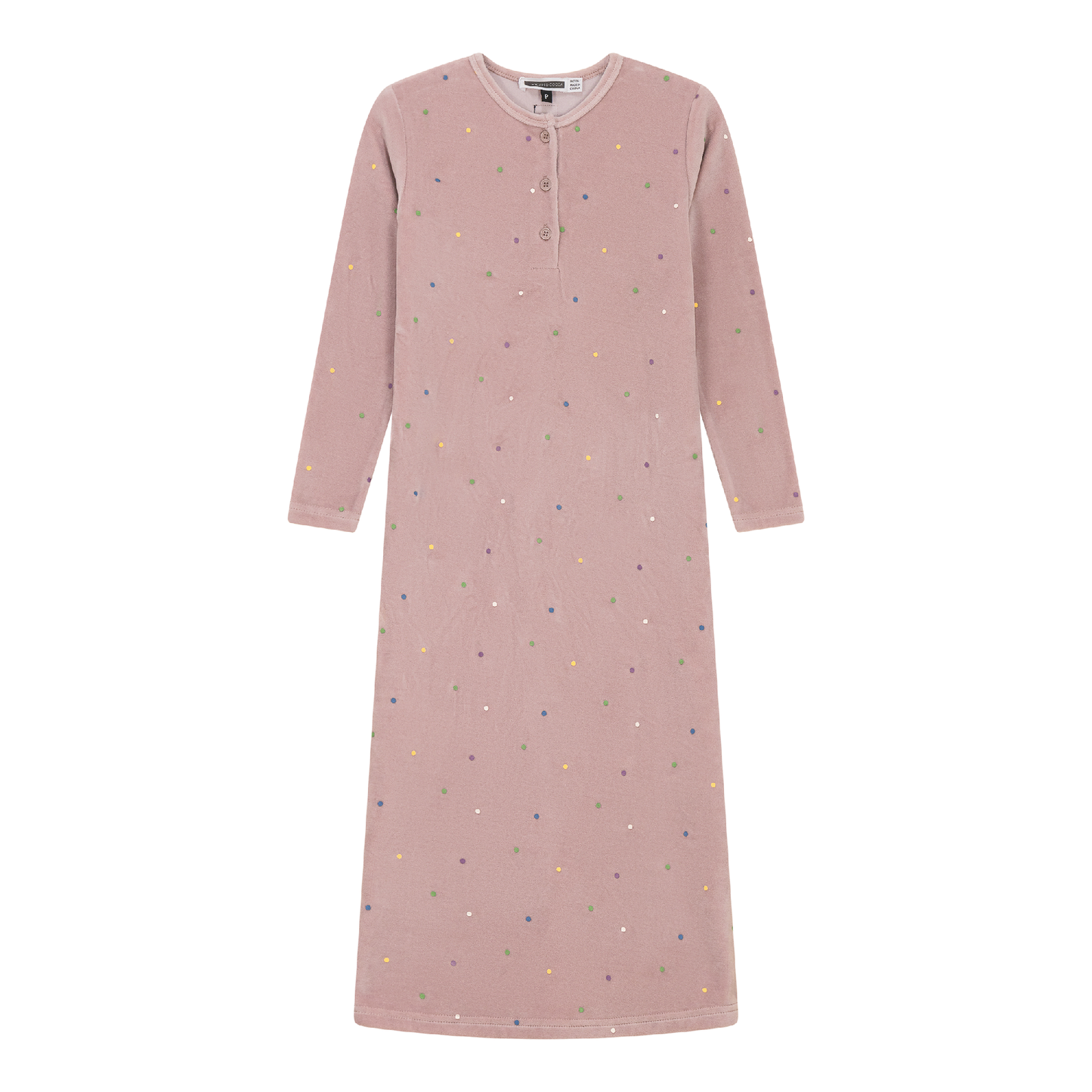 Dot Print Velour Dress Mauve