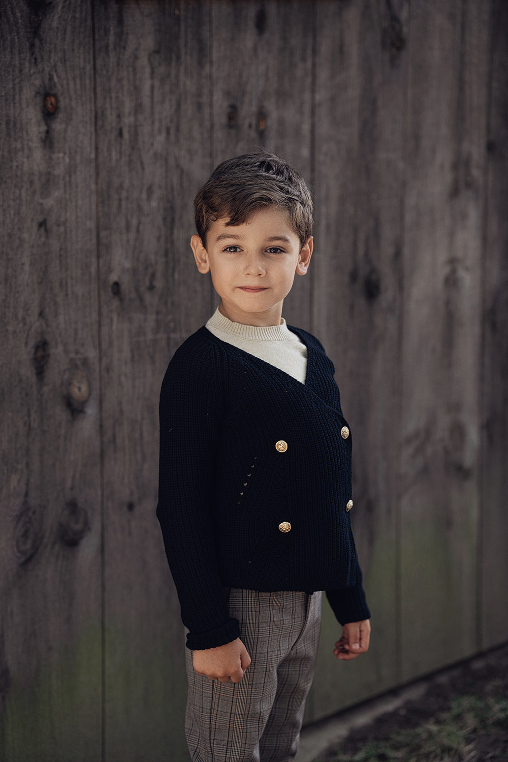 Pointelle Knit Double Breasted Cardigan