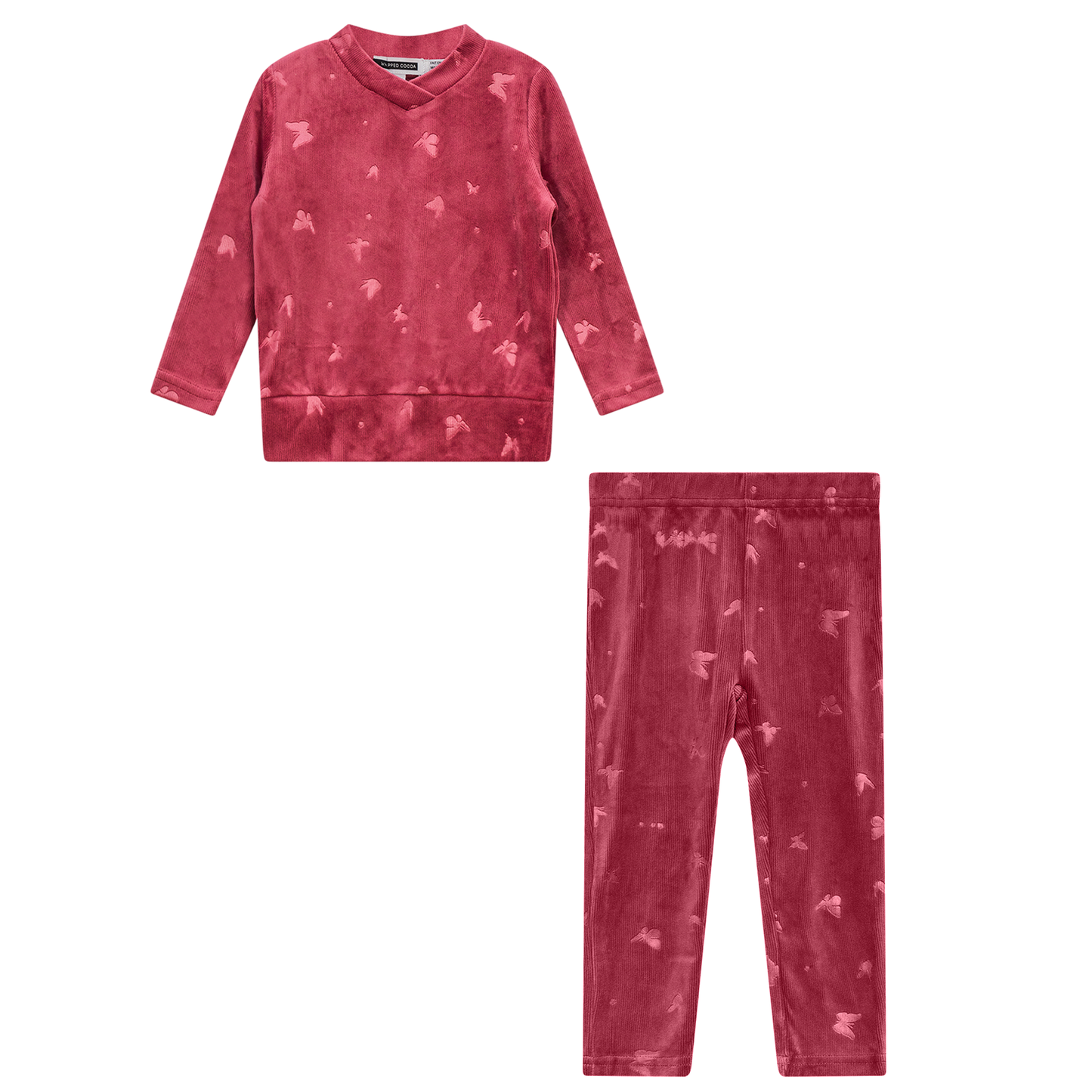 Butterfly Motif 2Pc Set Red