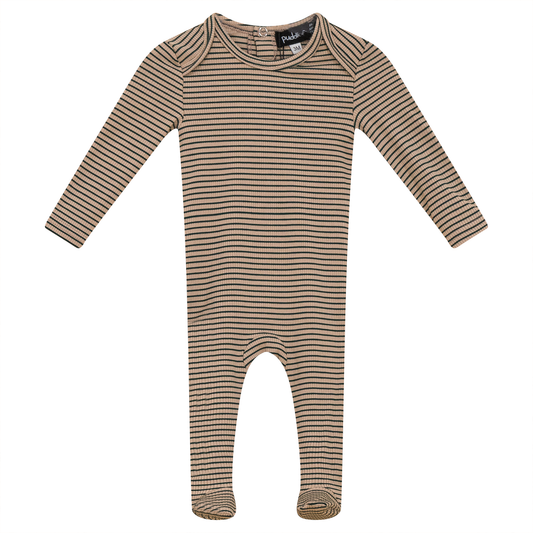 Stripped Rib Onesie Pine Green