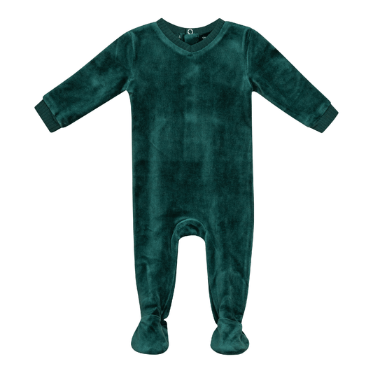 Velour Onesie Pine Green