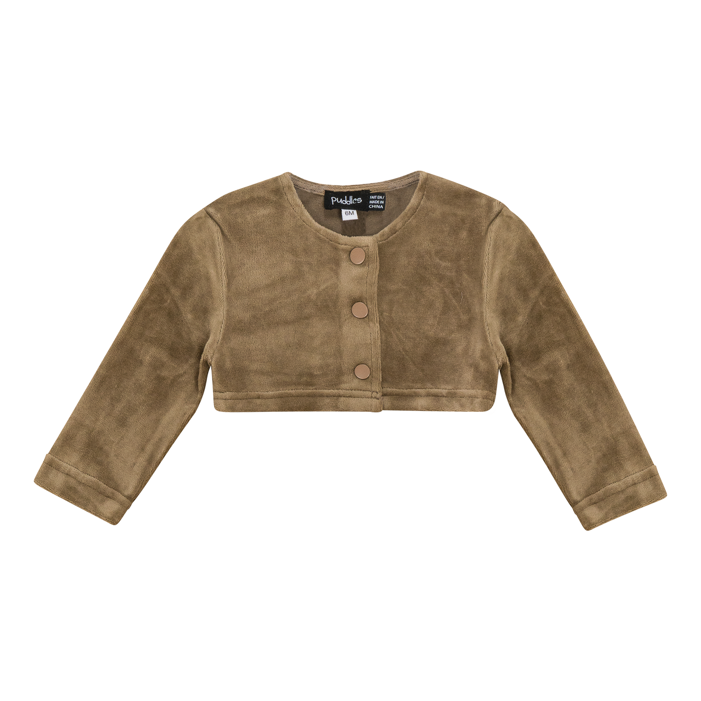 Velour Crop Cardigan Cocoa
