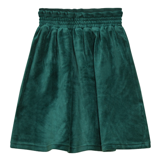 Velour A-Line Skirt Pine Green