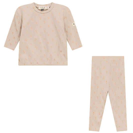 Raddish Print 2Pc Set Pink Biscuit
