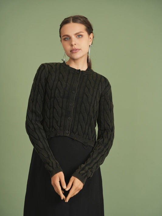 Distressed Knit Cardigan