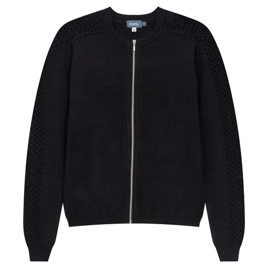 Knitted Bomber Jacket Black