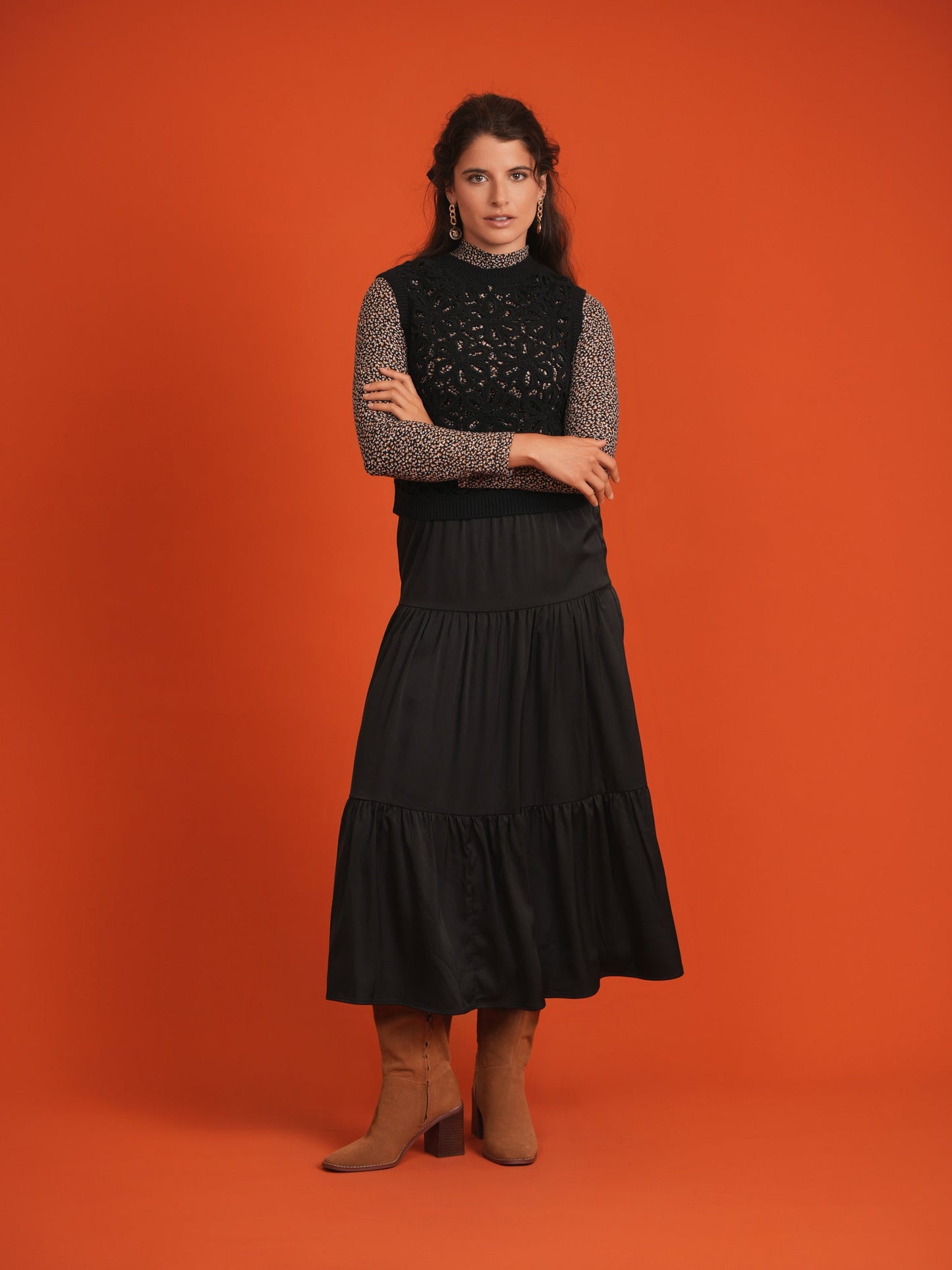 Floral Cropped Crotchet Vest