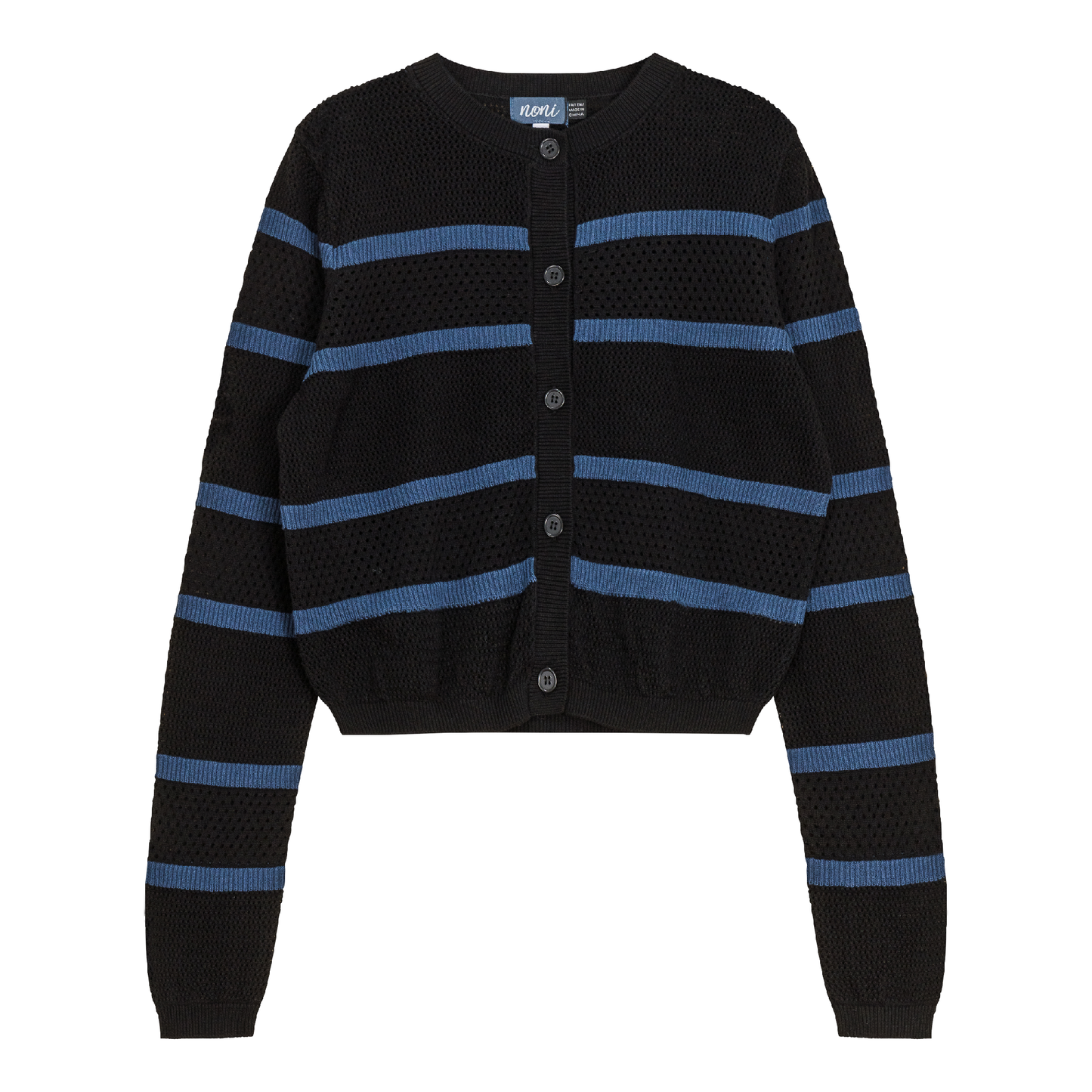 Pointelle 2 Tone Cardigan Insignia Blue Black