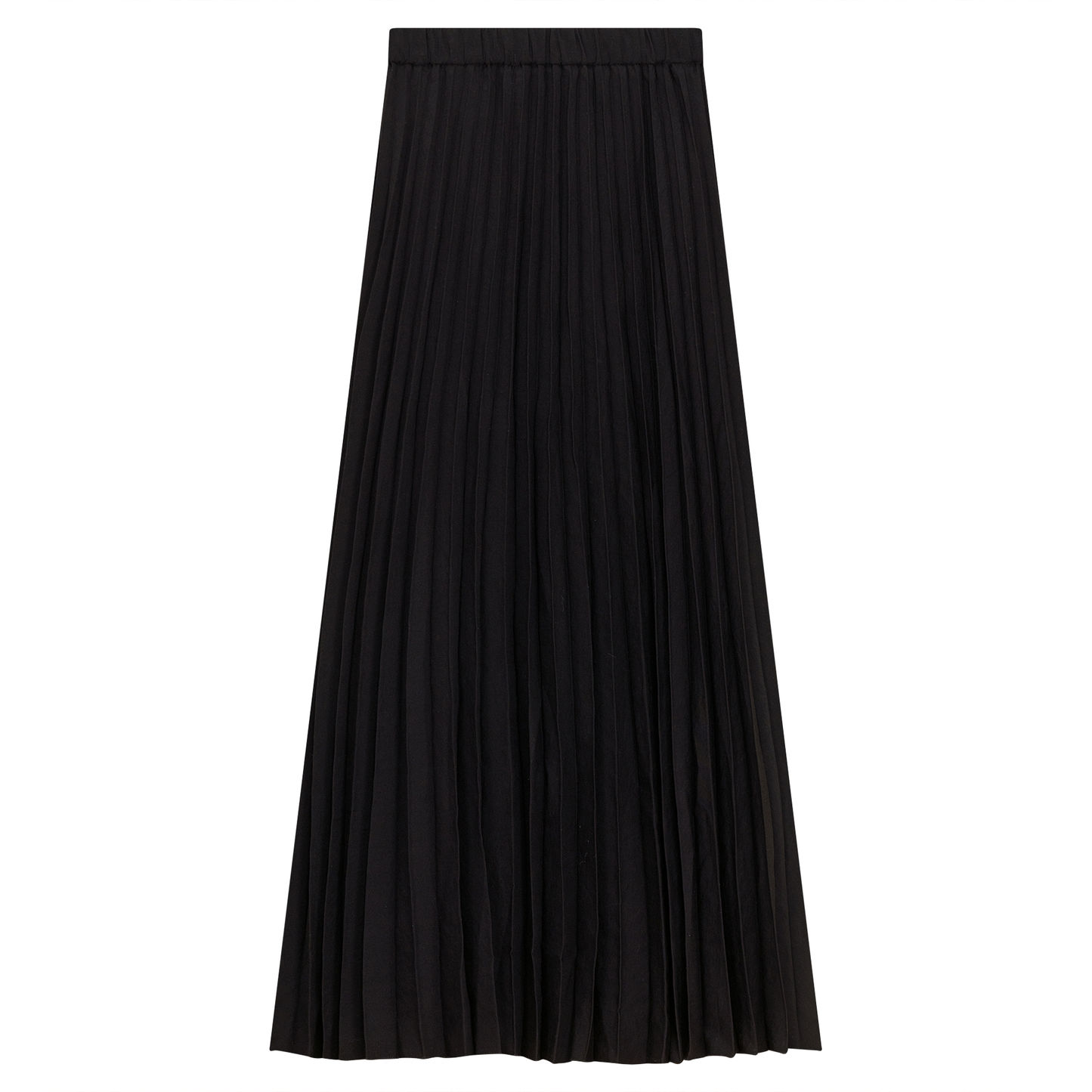 Sunburst Pleated Midi Skirt Black