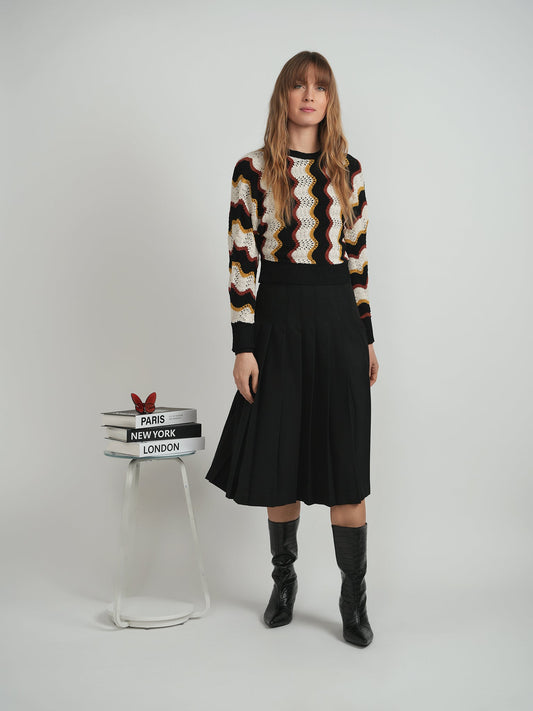 Crochet Vertical Chevron Knit Top