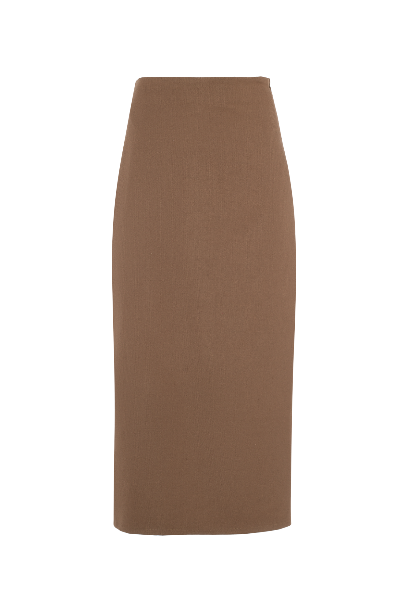 Cool Wool Midi A Line Strap Skirt Cognac