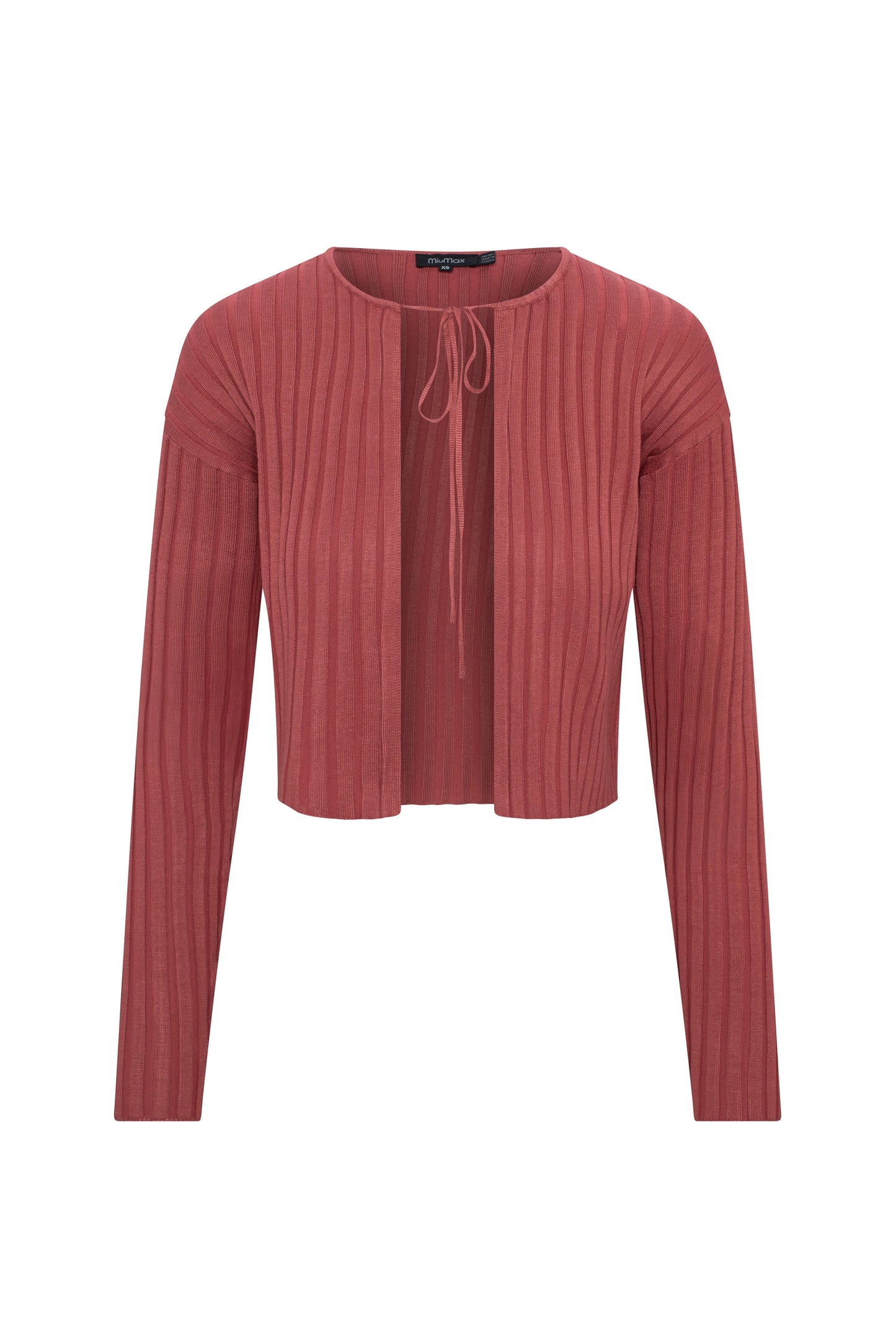 Cropped Knit Tie Cardigan Champagne