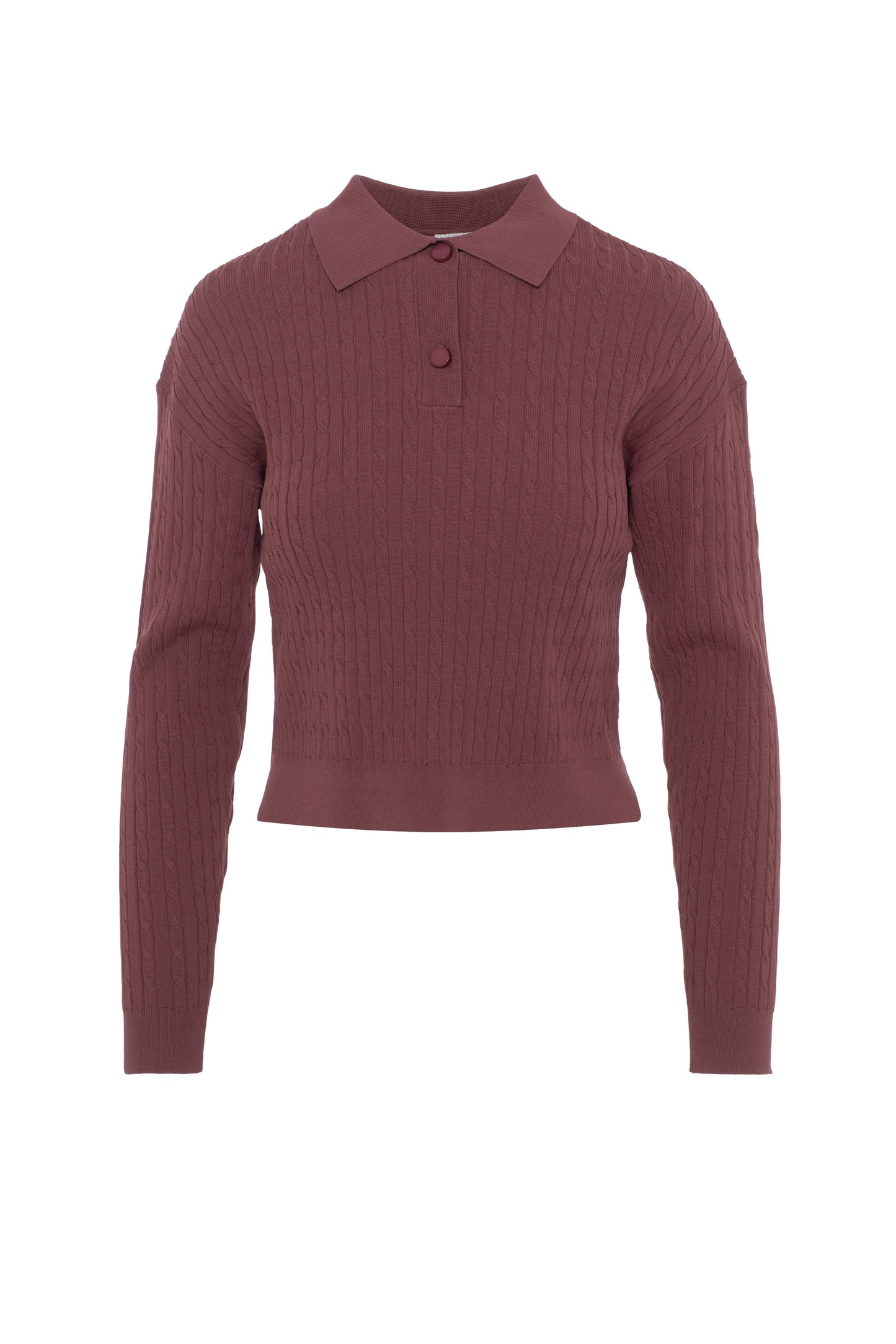 Cropped Cable T Sweater Champagne