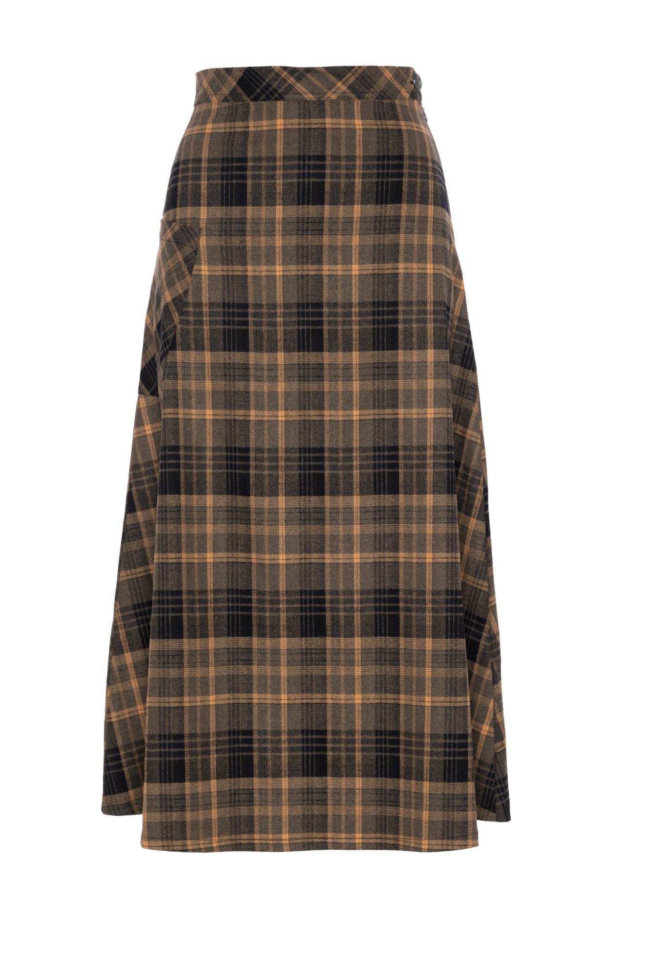 Plaid Corduroy Pocket Skirt Olive